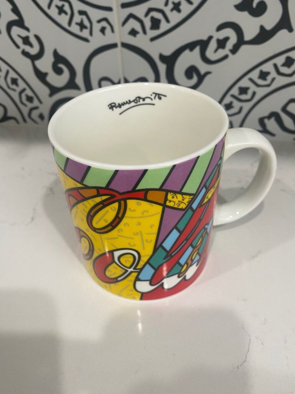 Vin Rare ROMERO BRITTO x Coca-Cola 2014 Jumbo Coffee Mug Cup Coke